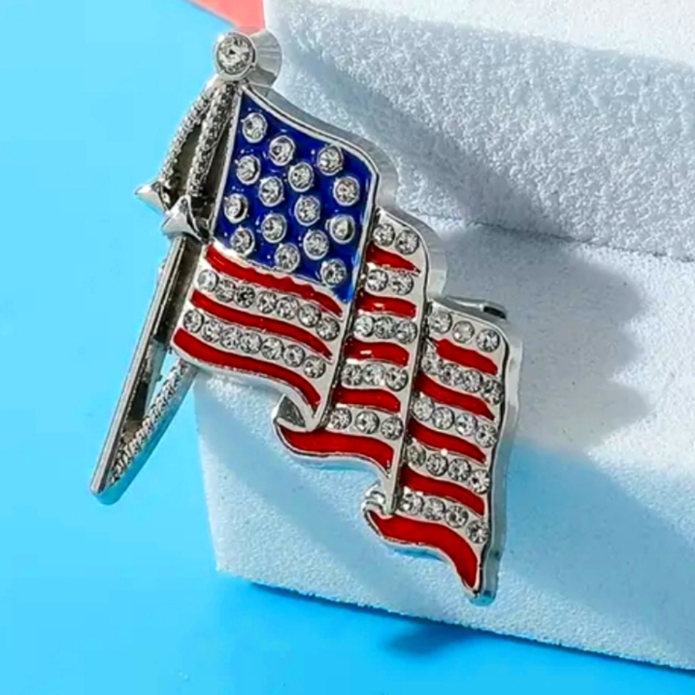 🌺USA Patriotic Flag. Brooch Lapel Pin Pendant 4th of July Labor Day